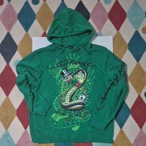 Ed Hardy "Cobra Ace" Graphic Hoodie